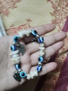 Evil Eye Bracelet with Shell Beads