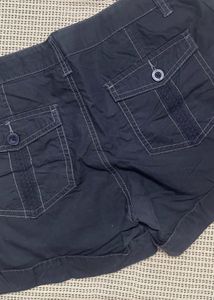 Women's Black Cuffed Shorts