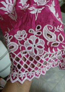 Premium crepe Cutwork luknowi set