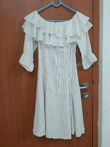 Chic Off-Shoulder Striped Dress