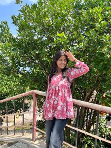 Floral Print Peplum Top