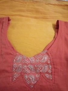 Vintage Orange Paisley Dress