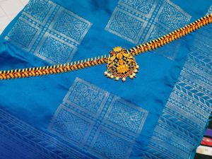 Elegant Gold Kamarbandh with Lakshmi Motif (Temple