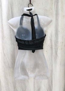 I. Chic Black Halter Neck Crop Top