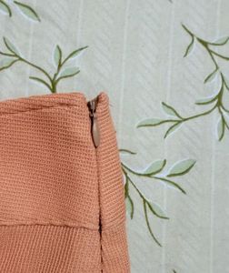 Peach Mini Skirt with Zipper