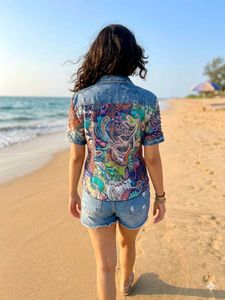 Bohemian Print Tie-Front Shirt