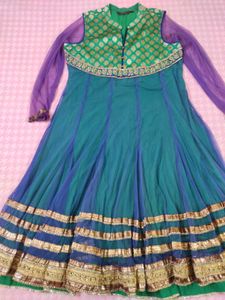 New Blue Net Anarkali By Rangmanch Pantaloons