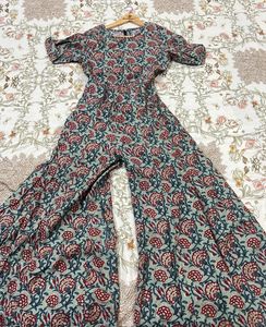 Beautiful Floral Print Ethnic one piece dungree