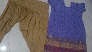 Purple Kurta Set with Patiala Pants