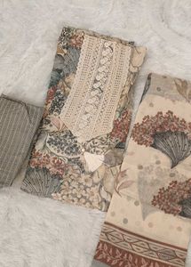 unstitched pure cotton suit with dupatta
