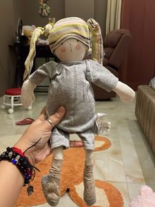 Cute Bunny Doll with Striped Hat