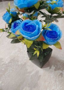 Beautiful Blue Artificial Rose Flower Bouquet with