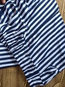 black and white strip lycra plazzo