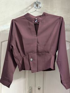Elegant Mauve Cropped Blouse