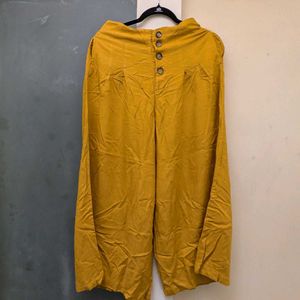 Mustard Yellow Wide Leg Palazzo Pants