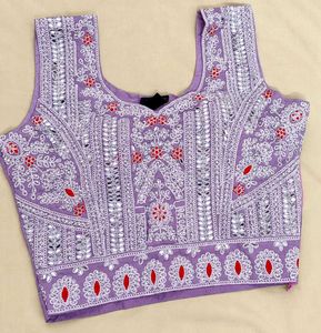 Embroidered Lavender Chikan Blouse