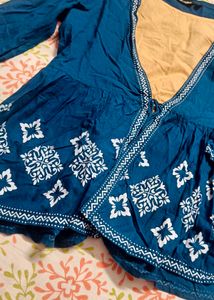 Blue boho short kurti