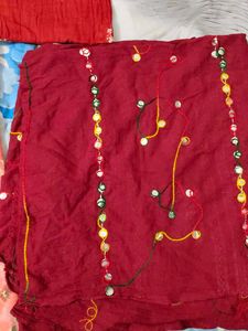Embroidered Dupatta with Mirror Work
