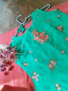 Green Floral Sleeveless Dress