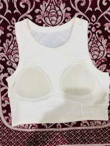 White Cropped Ribbed Tank Top