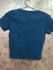 Teal Square Neck T-Shirt