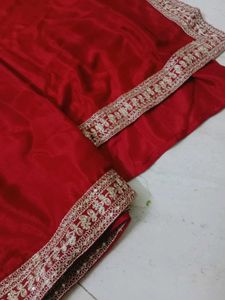 Elegant Maroon Silk Saree with Embellished Border
