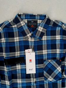 SPYKAR Men's Blue Plaid Flannel Shirt
