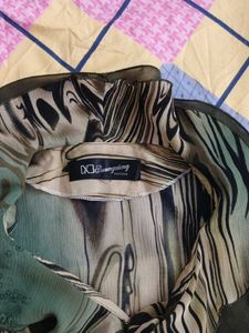 ruffle green button up shirt