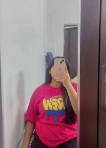Vibrant Pink Graphic T-Shirt