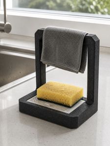 Kitchen Countertop Sponge Holder & Towel Rack