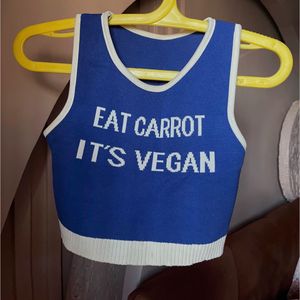 Blue Vegan Crop Top