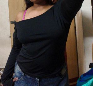 Black One shoulder Top
