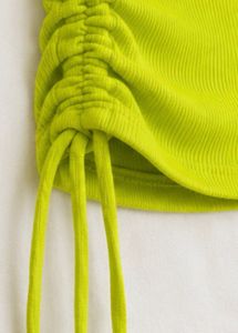 H&amp;M Divided Neon Lime Ruched Ribbed Crop Top