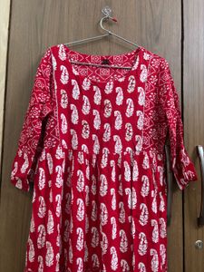 Red Anarkali Kurta Only