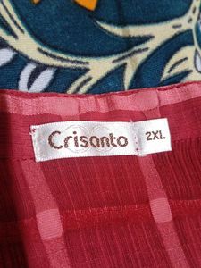 Chic coral Checkered Kurta