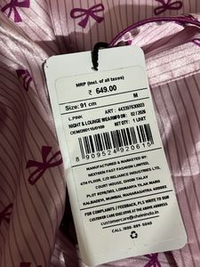 🎀Pink Bow Print Pajama Top (M size)