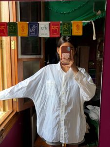 Oversized White Button-Up Shirt