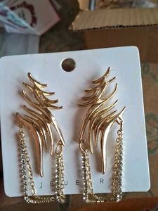 Gold Tassel Chain Drop Earrings
