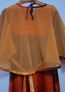 Elegant Ombre Ethnic Gown with Cape