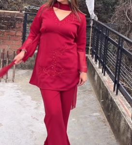 Elegant Red Kurta Set