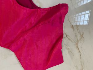 Pink Readymade Saree Blouse