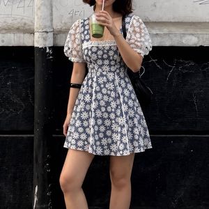 Floral Puff Sleeve Mini Dress