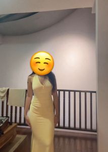 Sleek Yellow Halter Maxi Dress