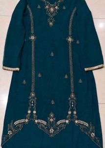 Elegant Teal Embroidered Kurta Set
