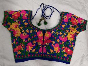 Beautiful Floral printed Blue Blouse