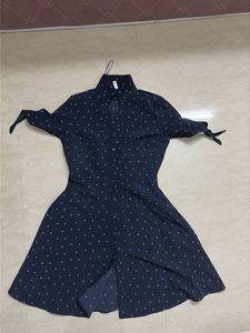 Navy Polka Dot Shirt Dress