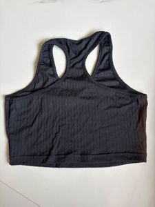 Ribbed V-Neck Crop Tank Top