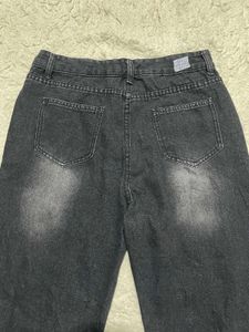 Flared Grey Denim Jeans