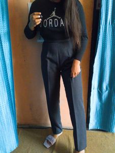 🤍🖤Elegant Grey High-Waisted Pants🖤🤍