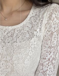 Chic Lace Long Sleeve Mini Dress